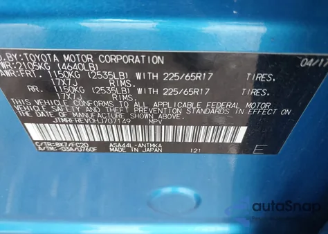 2017 Toyota Rav4 Xle z USA, uszkodzony, nr VIN JTMRFREV0HJ707149